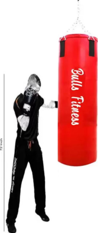 bulls fitness 3 Feet Black SRF Unfilled Punching Bag With Hanging Chain Boxing Kit