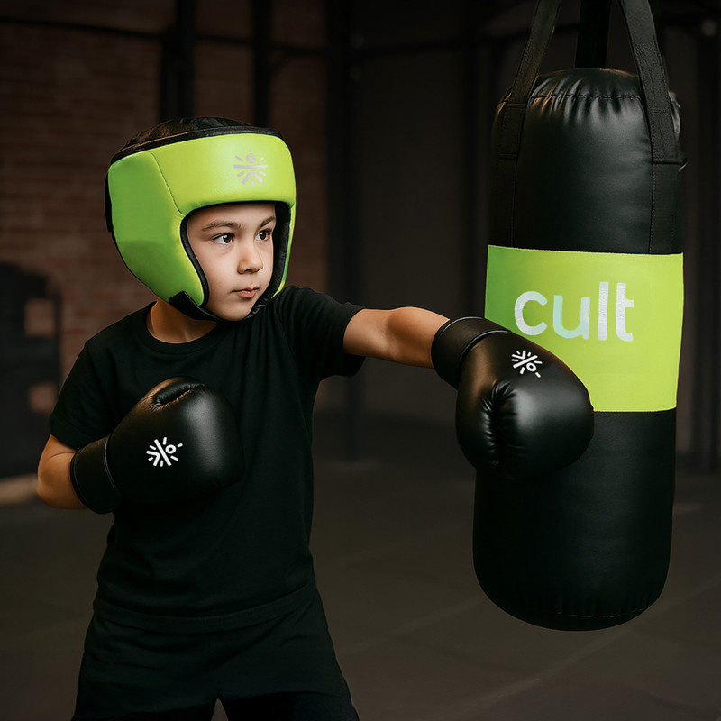 Cult Kids Boxing Kit with Gloves, Headgear & Punching Bag Boxing Kit