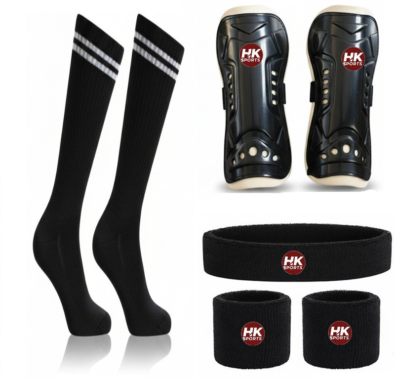 HK Sport & Toys Football Protection Kit with Shin Guard Soccer Socks Head & Wrist Band Football Kit