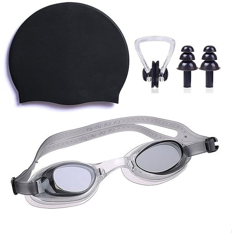 Spocco Swimming Kit Combo Set With Swimming Goggles, Swim Caps , Nose Clip, Ear Plug 08 Swimming Kit