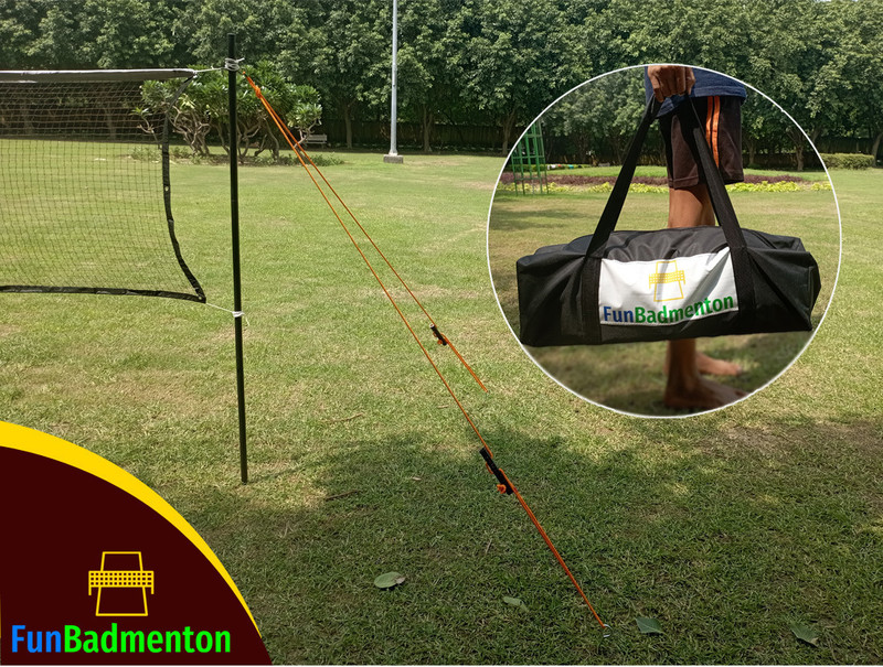 FunBadmenton Movable Badminton Pole Stand | Portable Post for Home & Kids | Net Stand Only Badminton Kit