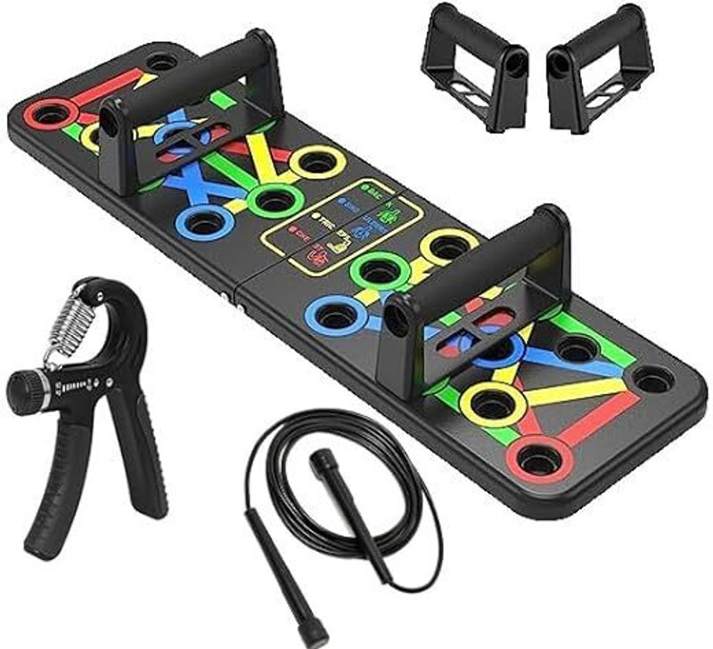 ELK Professional Push Up Board 15 in 1 With Hand Grip Skipping Rope For Men & Women Fitness Accessory Kit Kit
