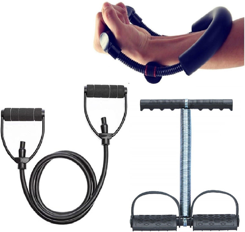 Dr Pacvu Set 3|Toning Tube,Wrist Excercise for Increase forearm Strength,AB Tummy Trimmer Fitness Accessory Kit Kit