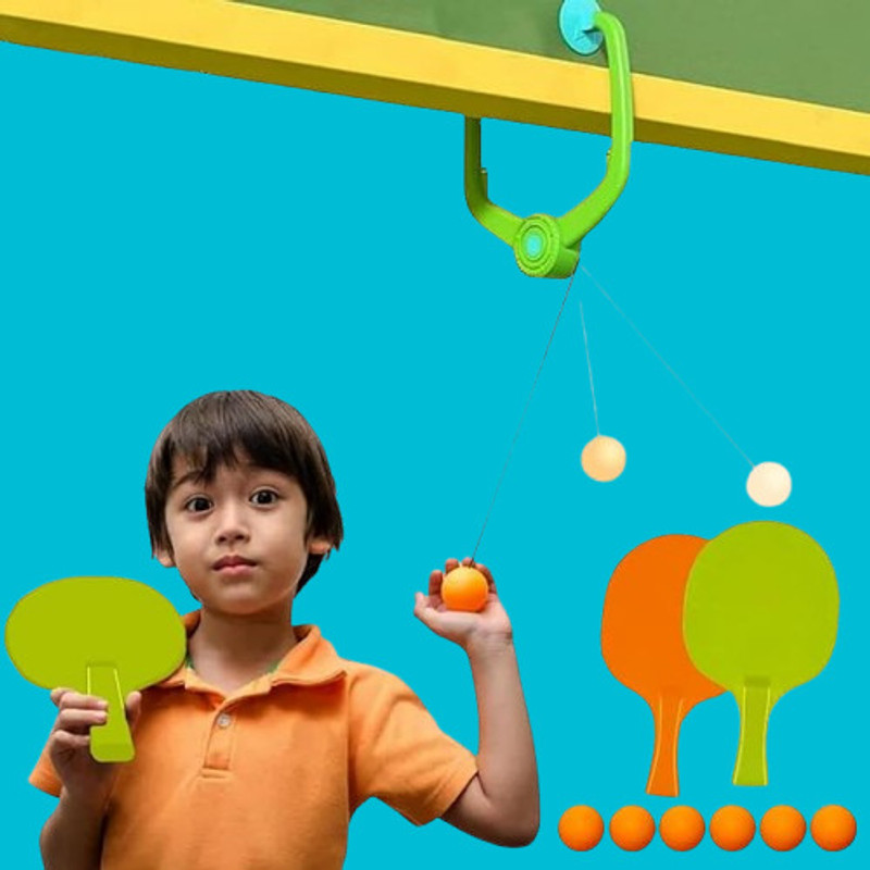 BHOLE Hanging Table Tennis Trainer SetRacketsIndoor Self-Practice GameTennis Kit Table Tennis Kit