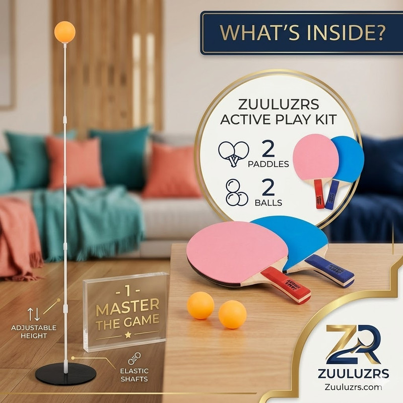 Zuuluzrs Exclusive Table Tennis Ping Pong Trainer Set Best Table Tennis Kit