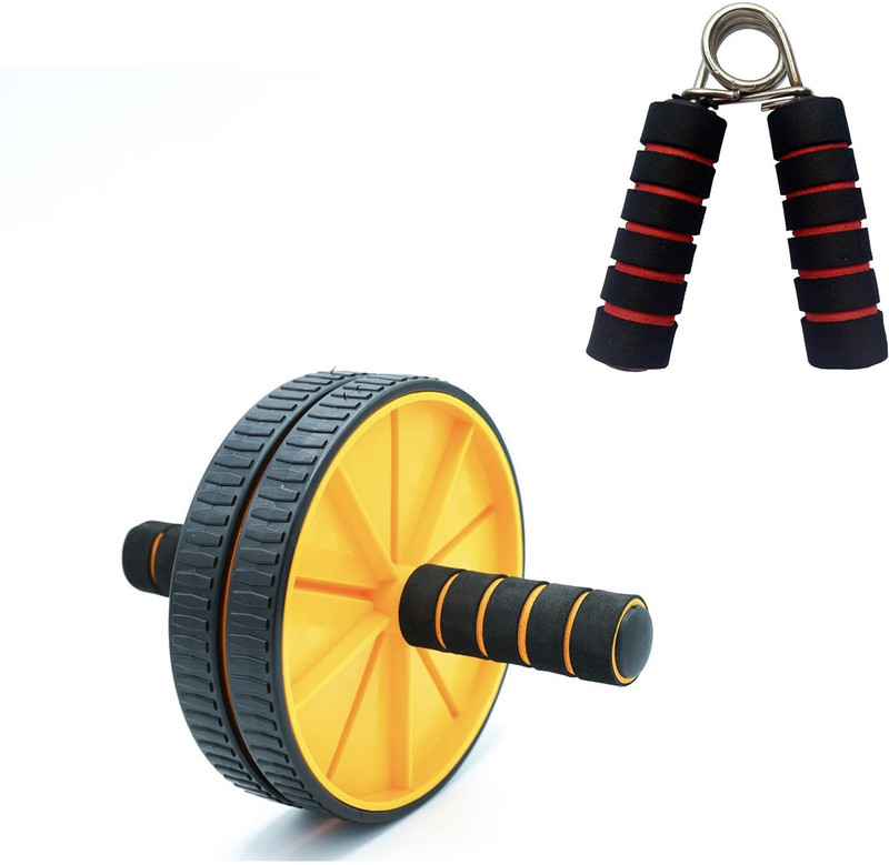 fitnessmix Combo Of Ab Wheel Roller With Foam Hand Gripper for Gym Equipment Fitness Accessory Kit Kit