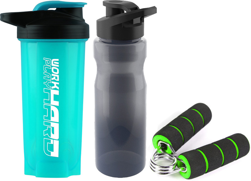 TRUE INDIAN Gym Duffel Bag & Gym Shaker Bottle and Mini Griper For Mens and Womens. Fitness Accessory Kit Kit