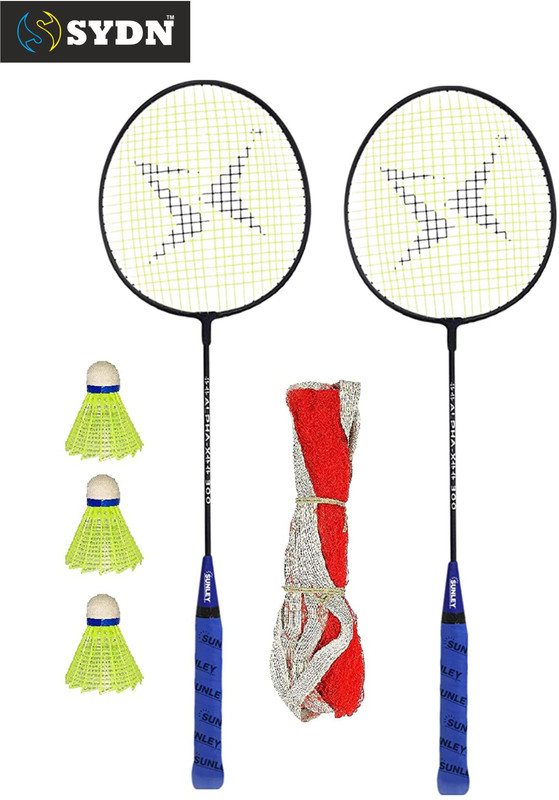 SYDN Badminton Racquet Single Wrad With Shuttle Cock 3_Pc And Badminton Net Badminton Kit