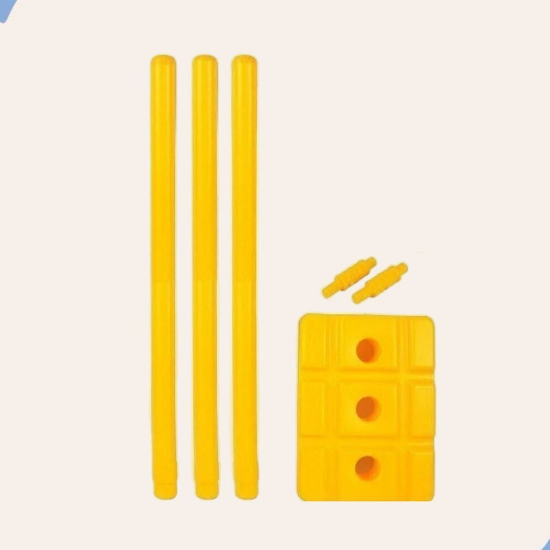 urvitrading Plastic Cricket Stumps Set for Kids with Stand and Bails | Practice Wicket Set(Yellow)
