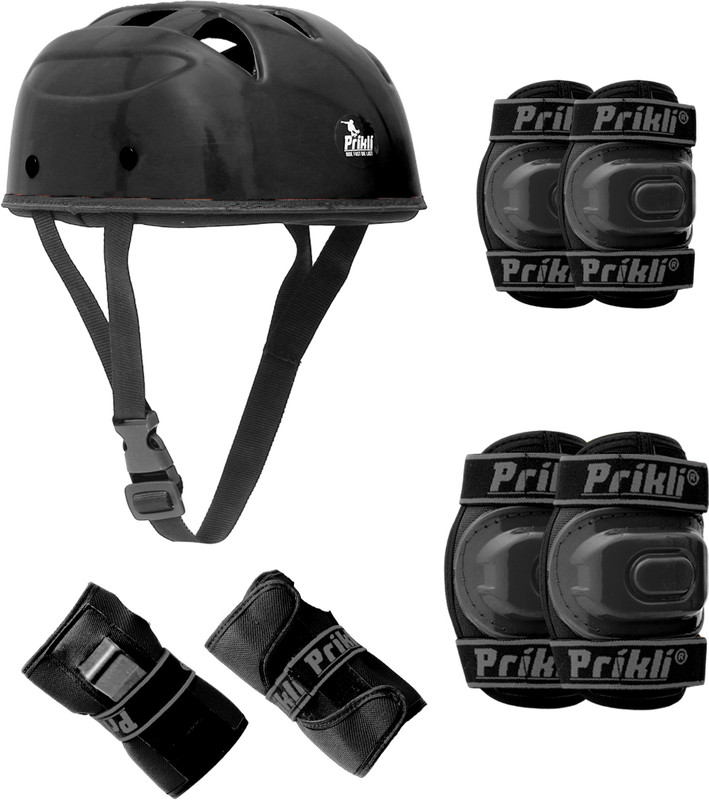 prikli Skating,Protective,,Guard Kit Cycling, Running helmet Set, Age 8-12 Years M Skating Helmet(Black)