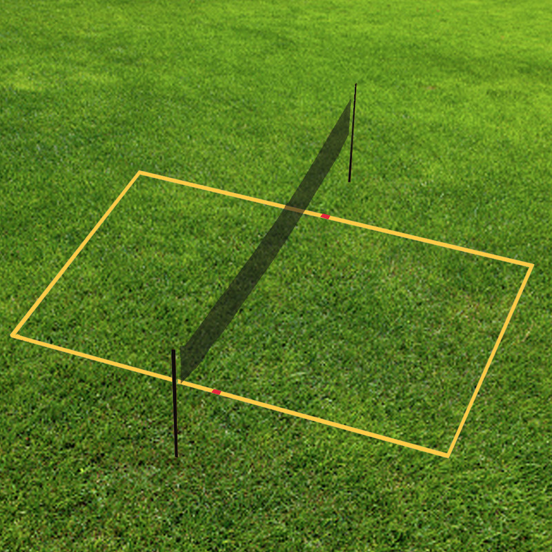 FunBadmenton Singles Badminton Court Line Markings Kit for Grass, Soil Courts Badminton Kit