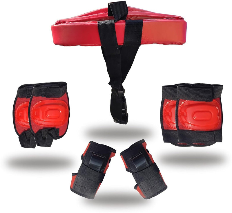 Apolesatr Kids Safety Protective Guard Kit, Head, Knee, Elbow & Palm Guard 3-7 Yr (Black) Skating Kit