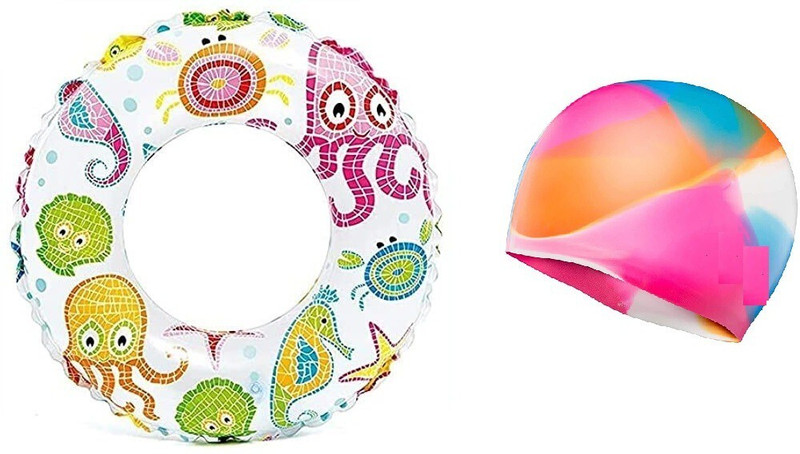 Baby & Sons Swimming Ring and Swim Cap For Kids (3-5Years) Swimming Kit