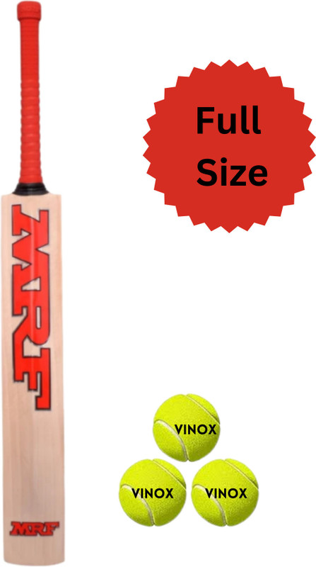 vinox Full Size Bat With 3 Balls Cricket Kit