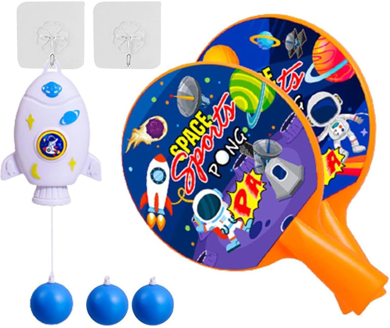 RIGHT SEARCH Adjustable Height Self-Training Ping Pong Kit for Kids Table Tennis Kit
