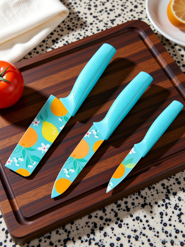 WoIoT 3 Pc Steel Knife Set Printed WI-KS-04