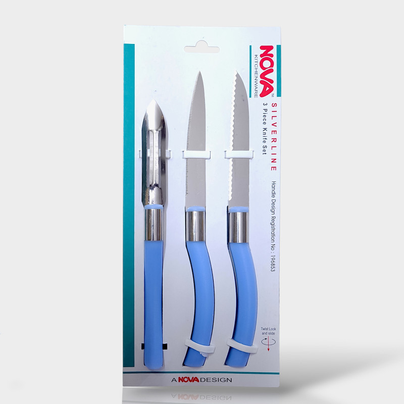 NNY 3 Pc Stainless Steel Knife Set Silverline | Multicolour