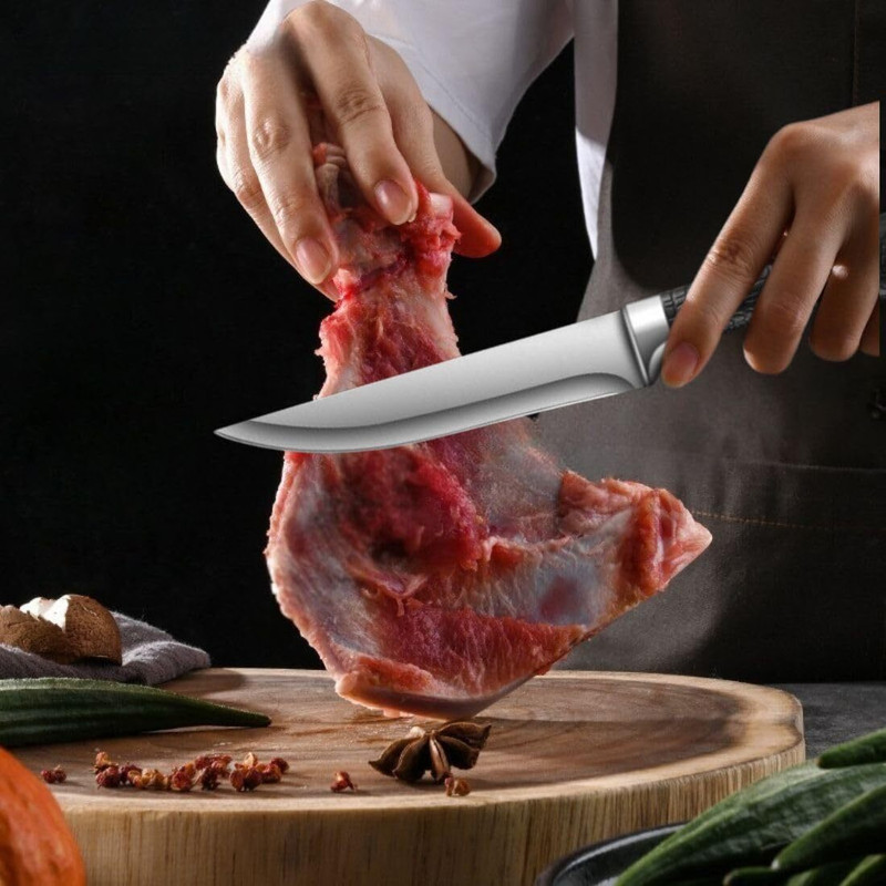 KniForia 1 Pc Stainless Steel Knife Professional Knife for Meat, Vegetables & Fruits Ergonomic Non-Slip Handle