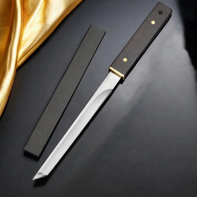 daesgesage 1 Pc Wood, Stainless Steel Knife Steel Knife German Black Paring & Peeling Kitchen Knife for Cutting, Slicing