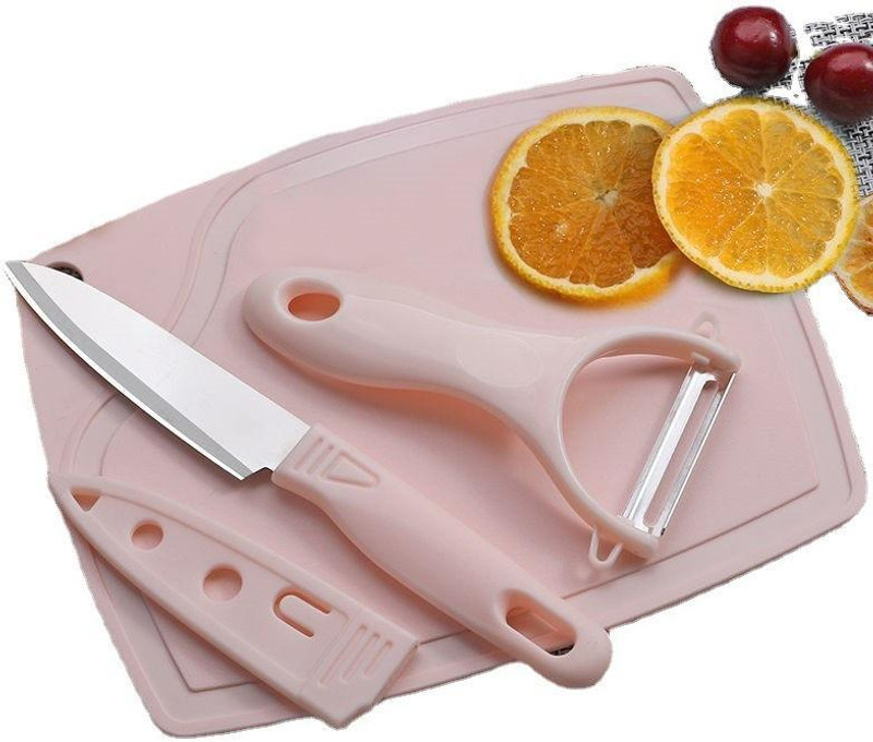 TeraaBliss 1 Pc Stainless Steel Knife Set Multipurpose Kitchen Knife, Peeler & Chopping Board Set