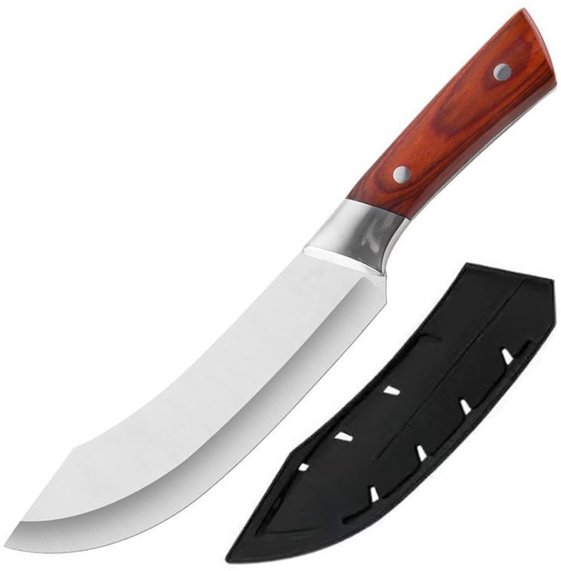 KniForia 1 Pc Stainless Steel Knife Butcher Knife for Meat Cutting – Full Tang For Chicken, Mutton, Fish