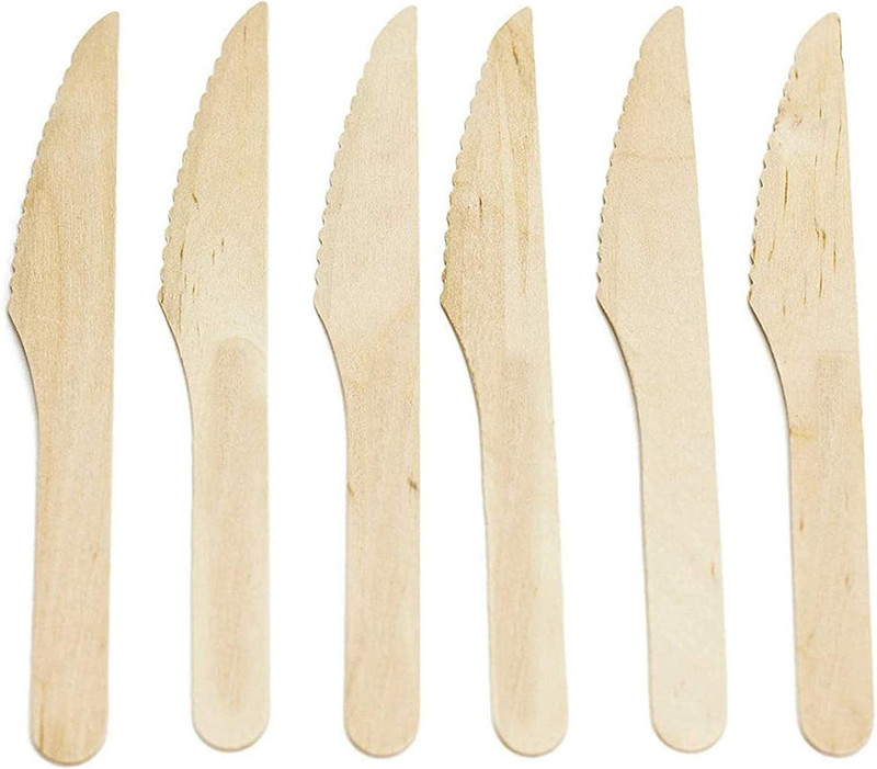 DNY 100 Pc Wood Knife Disposable Biodegradable Wooden Knives |Pack of 100| 160 MM (16 CM)