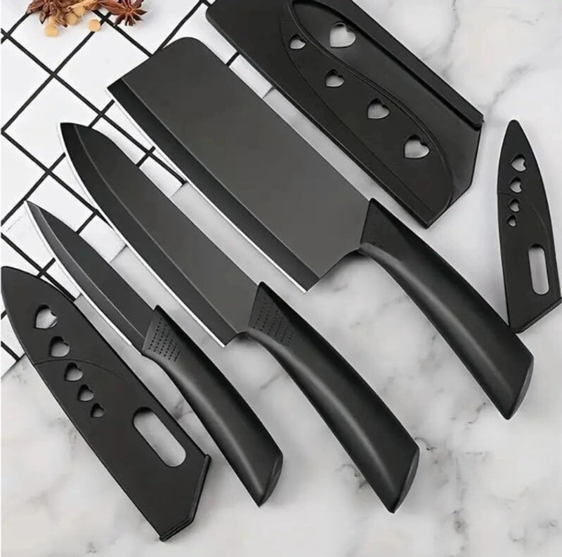 Patel 3 Pc Stainless Steel Knife Set 3-Piece Heart-Cutout Blade Guard Knife Set