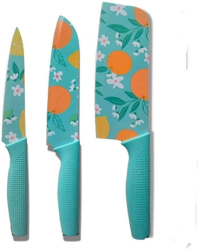 romj 3 Pc Stainless Steel Knife Set ROMJ Stainless Steel Knife Set of 3 Multipurpose Kitchen Cutting Knives