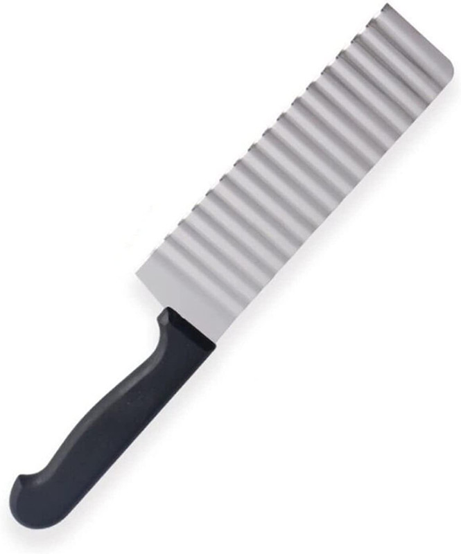 Roswaqio 1 Pc Stainless Steel Knife Vegetable Salad Chopping Knife Crinkle Cutters Crinkle Cutting Tool French Fry