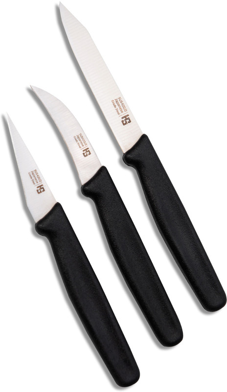 HS WORLD 3 Pc Stainless Steel Knife Professional Fruit & Vegetable Carving Knife, 2.5, 2.5 & 3.75-Inch