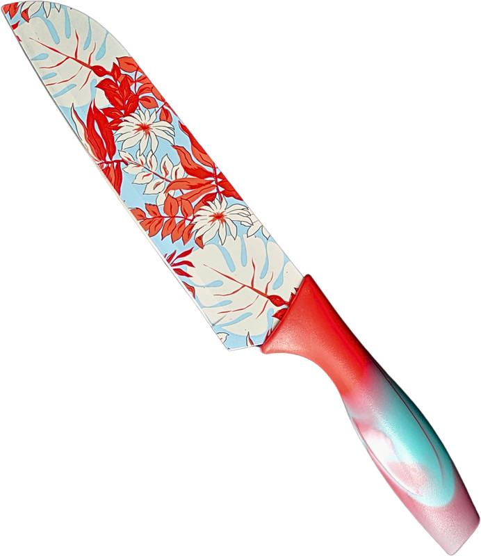 YELONA 1 Pc Stainless Steel Knife Printed Knife Set for Kitchen Use,Chef's Knife,Santoku Knife With Blade Cover