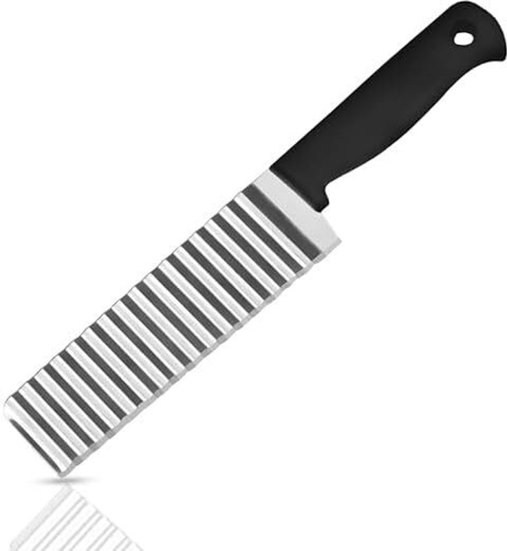 Sajani Enterprise 1 Pc Stainless Steel Knife CrispEdge Crinkle Cutter Stainless Steel Knife for Fries & Veggies