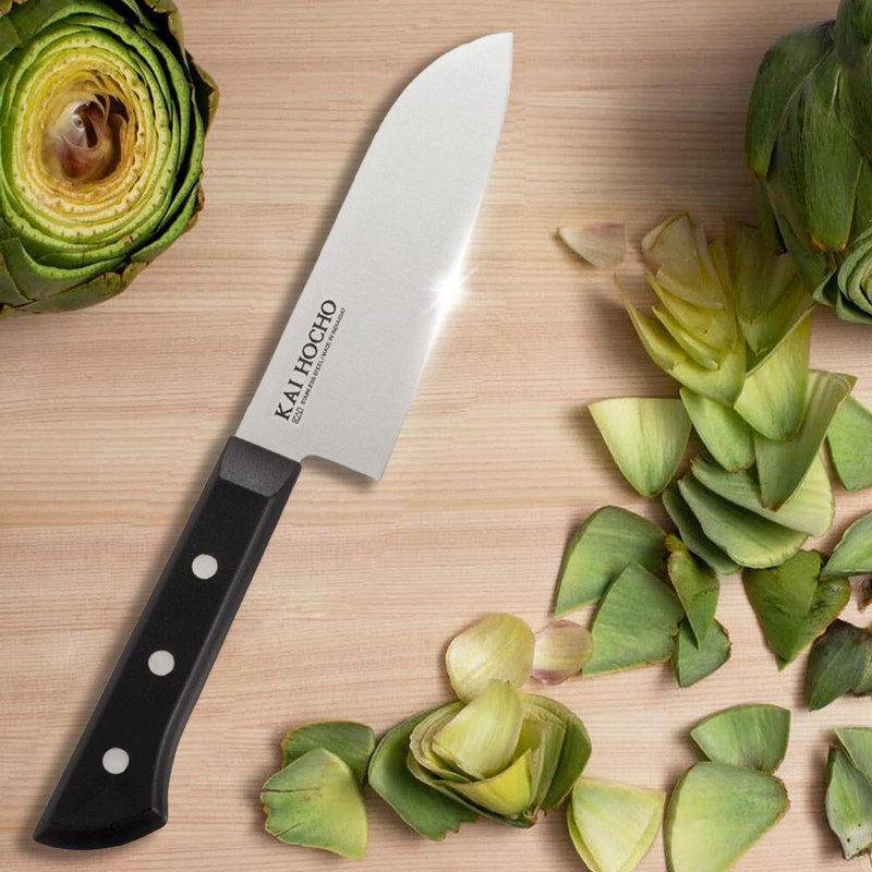 Kai 1 Pc Stainless Steel Knife Hocho Premium Santoku Knife, 6.7 Inch. Blade, Stainless Steel