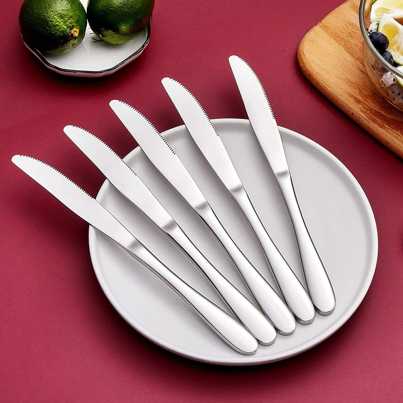 Giftsadaa 6 Pc Stainless Steel Knife 6 Pcs Butter Knife & Dinner Knife 20 Cms Used for sandwich and Portable