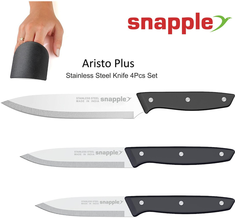 Snapple 4 Pc Stainless Steel Knife Set Aristo Plus Knife Set wih Finger Guard, Multipurpose use Kitchen Knife