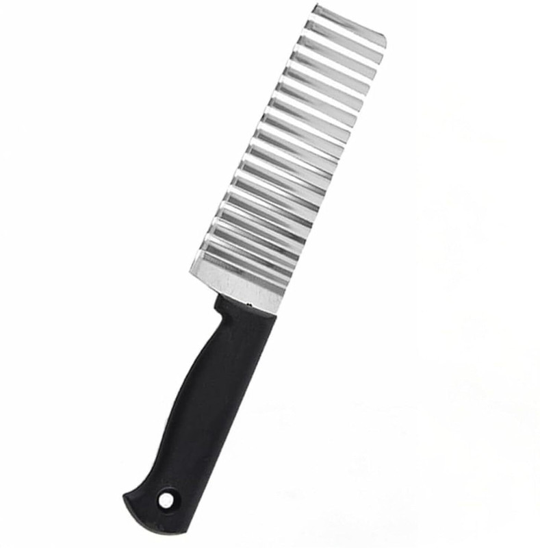 SREEMANTR 1 Pc Stainless Steel Knife Crinkle Cutter- Stainless Steel Wavy Blade Vegetable Slicer (Pack of 1)