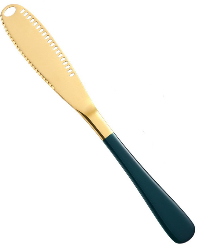 HomeHunt 1 Pc Stainless Steel Knife Butter Spreader Knife, Stainless Steel Kitchen Gadgets with Holes Serrated Edge