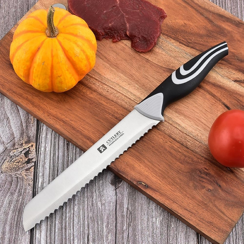 Zypheron 1 Pc Stainless Steel Knife Serrated Bread Knife Multipurpose Kitchen Knife for Bread, Cake, Tomato & Fruits