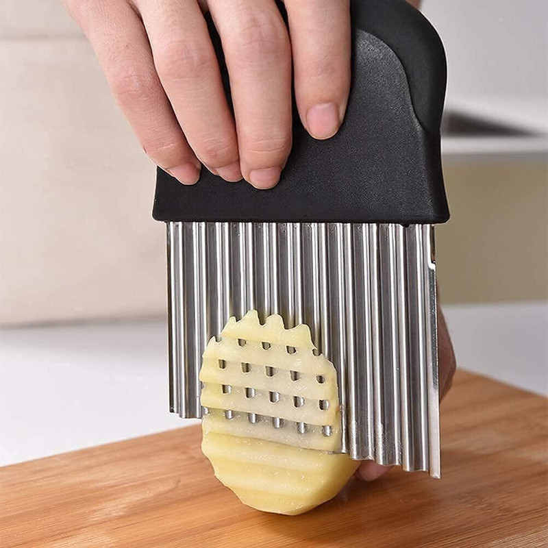 Biltoxi 1 Pc Steel Knife Crinkle Cutter Slicer – Perfect for Wavy Slicing!