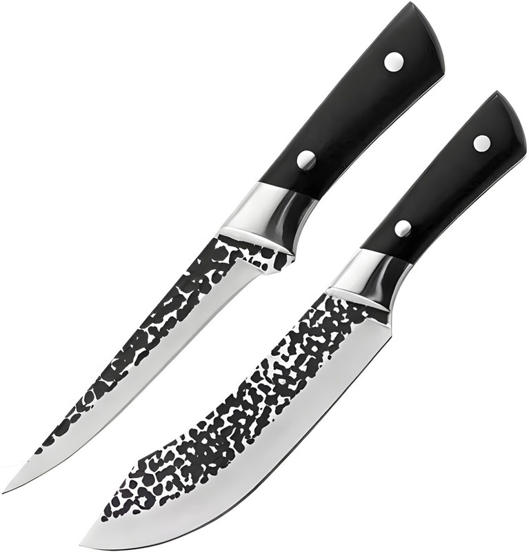 Captoola 2 Pc Carbon Steel Knife Set Captoola Butcher Knife Set Cleaver with ABS Handle Chef Knife Professional Knife