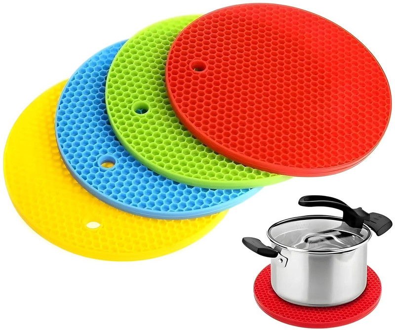 Ality Pot Holder Mats for Hot Dishes, Heat Resistant Pads Multipurpose Multicolor mate Trivet(Pack of 4)