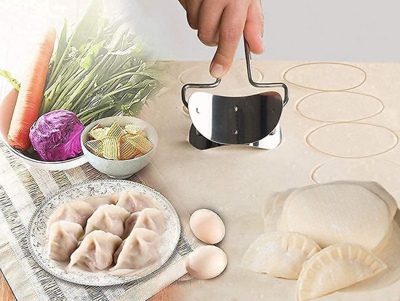 HM EVOTEK Puri Cutter Roller Machine with Handle Pastries, Cookies Cutter Wrapper Maker K3 Cookie Cutter