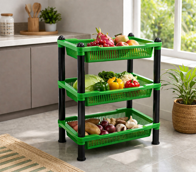 Shyambaba Fruits/Vegetables Kitchen Rack Plastic Vegetables Kitchen Rack