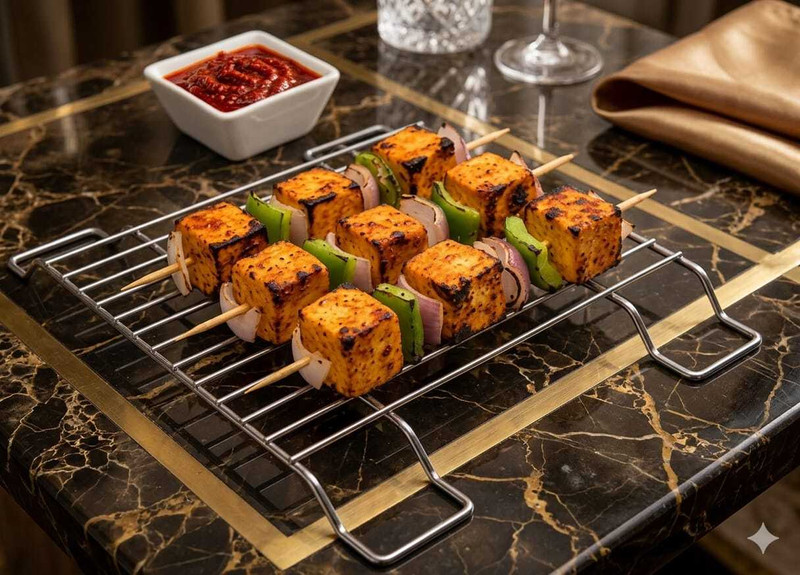 ARZ Dish Drainer Kitchen Rack Steel Infra Induction Grill Jali Glider Rack Grill (Pack of 1)
