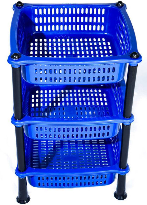 DM PLUS Fruits/Vegetables Kitchen Plastic Rack Onion, Vegetables Green Basket Plastic Kitchen Trolley(DIY(Do-It-Yourself))