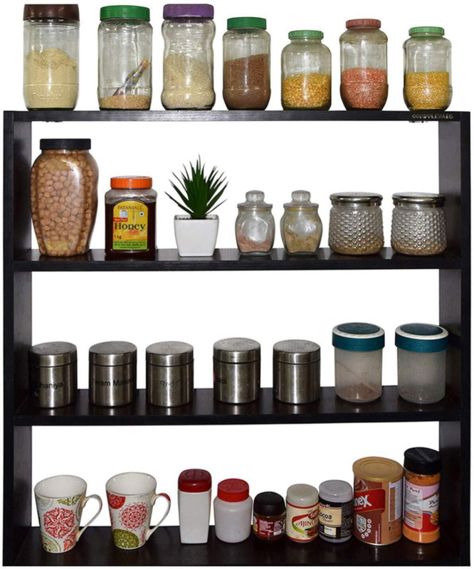 FamousArt Containers Kitchen Rack Wood Kitchen Storage Rack Crockery Cabinet