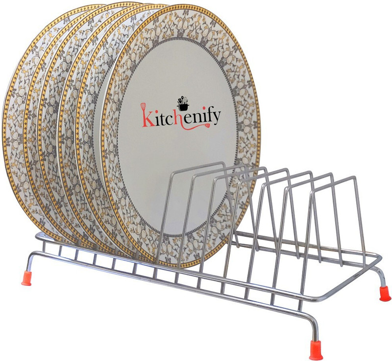 Kitchenify Plate Kitchen Rack Steel Plates Stand Holder Stand Modular Kitchen Stand