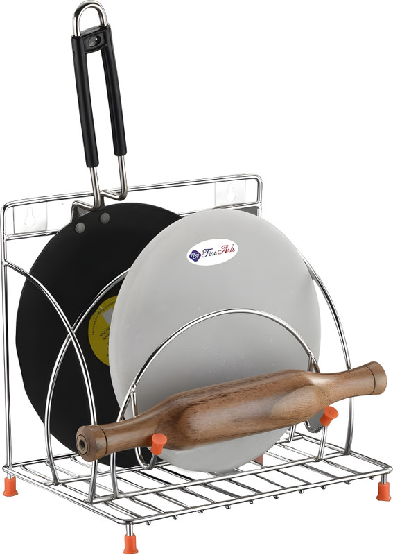 FineArts Chakla/Belan Kitchen Rack Steel Chakla Belan Tawa Chimta Stand 4in 1 Chakla Belan Tawa Holder