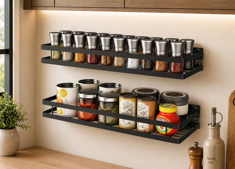 DXDT Steel(set of 2)wall mounted kitchen trolley rack kitchen accessories organizers Carbon Steel Kitchen Trolley(Pre-assembled)