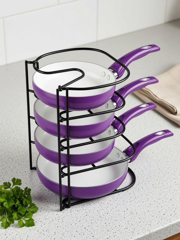 MEENA ENTERPRISES Utensil Kitchen Rack Iron 5-Tier Tawa Pan Holder Taba Tavaa Kitchen Rack Stand – Vertical & Horizontal Use